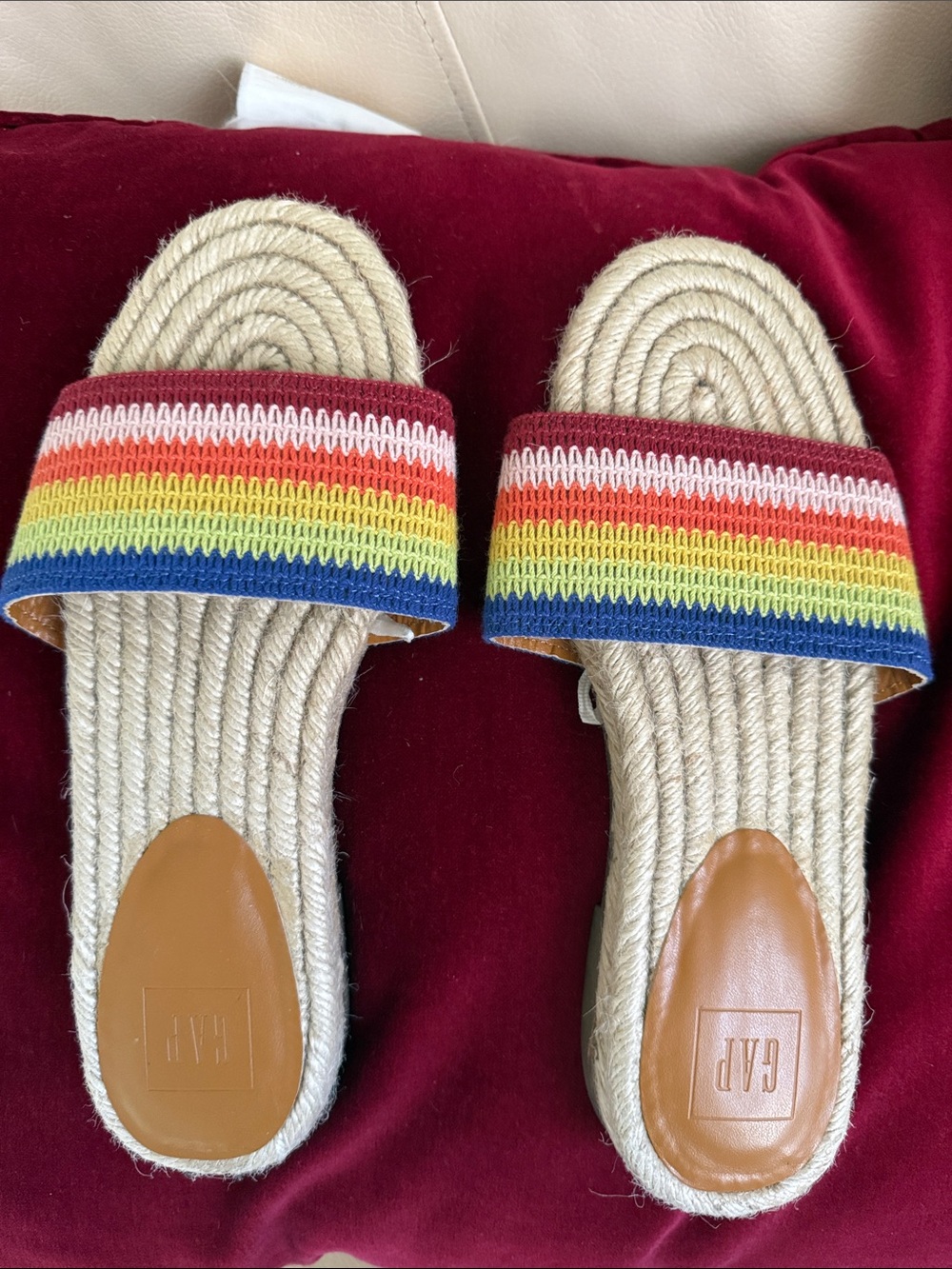 GAP Multicolor Rainbow Strap Rope Slide Sandals